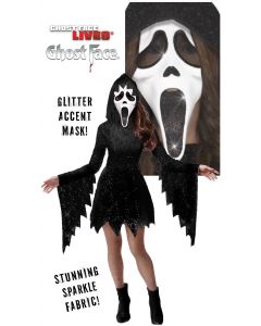 Black Glitter Ghost Face® Adult