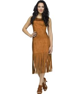 Brown Fringe Character Dress - Adult