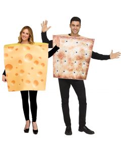 Cheese & Cracker - 2 Costumes in 1 Bag! - Adult