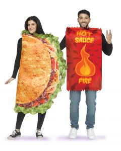 Taco & Hot Sauce - 2 Costumes in 1 Bag! - Adult 