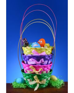 5.25” Gingham Bow Basket Assortment