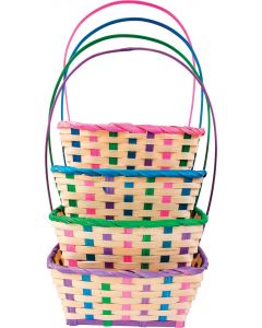 9" Square Basket 4 Color Assortment