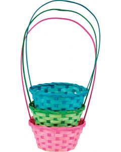 6" Oval Basket 3 Color Assortment