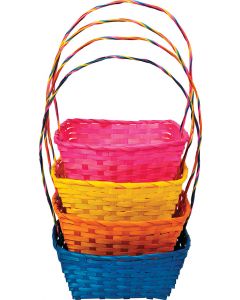 Rectangle Baskets w/ Accent Wrap on Handle