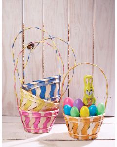 Color Stripe Bamboo Basket Assortment