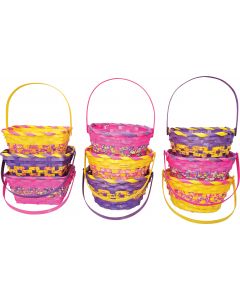 8" Square, Round, and Oval Basket with Collapsible Handle Assortment