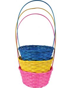 9" Round Basket 3 Color Assortment