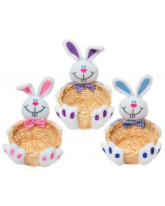 Plush Bunny Basket  Assortment