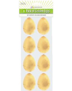 8 Pcs 2.25" Gold Eggs