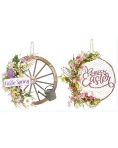 15" Spring Decor Flower Hoop Assortment