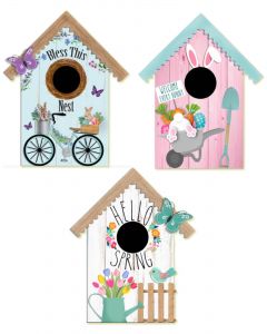 7.875" Wood Bird House Assortment