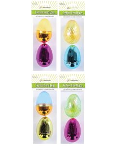 3" Iridescent, Swirl & Chrome Eggs Assortment - 2 Pack