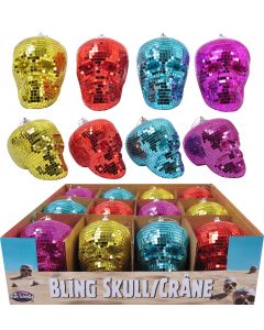 3.25" Bling Mirrored Skull Assortment PDQ