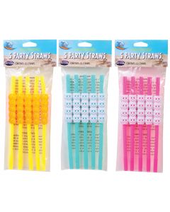 Skull & Pumpkin Straws Assortment - 5 Pack