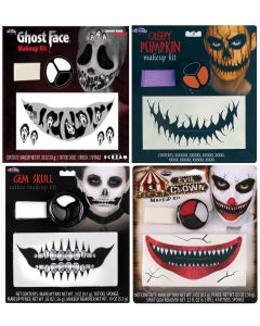 Ghost Face &  Character Mouth Tattoo Kit Assortment