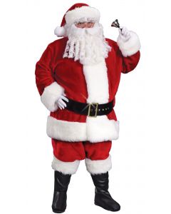 Regency Plush Crimson Santa Suit - Adult