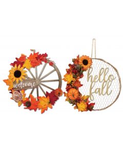 15" Fall Hoop Wreath Assortment