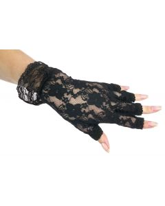 Black Fingerless Lace Glove