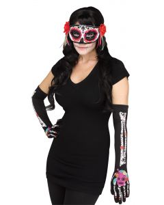 Day of the Dead Mask & Gloves Set