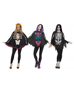 Skeleton Poncho Assortment - Adult