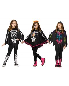 Skeleton Poncho Assortment - Child