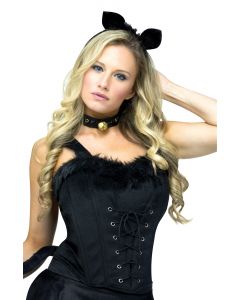 Black Velvet and Fur Corset