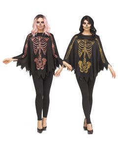 Glitter Skeleton Poncho Assortment - Adult