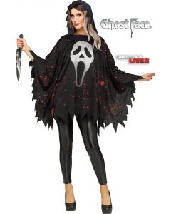 Glittering Ghost Face® Poncho - Adult