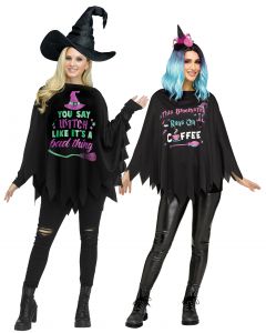 Sassy Witch Adult Poncho Assortment