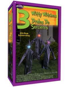 36" Light-Up & Color Change 3 Witty Lawn Witches