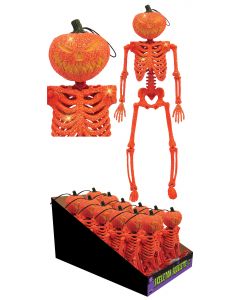 14" Glitter Pumpkin Skeleton in PDQ