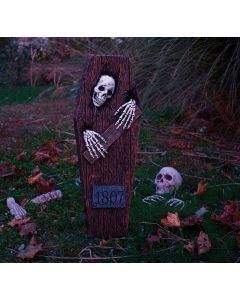 27" Peeping Skeleton Coffin