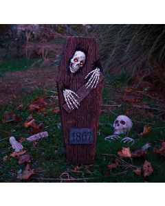 27" LU Peeping Skeleton Coffin