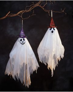 27" Hanging Ghost with Hat Assortment