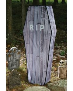 5 Foot Collapsible Coffin Wood Grain