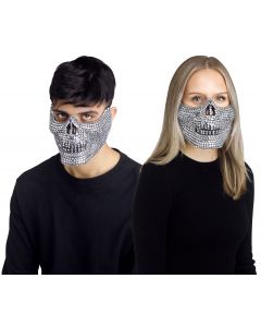 Rhinestone ½ Skull Mask