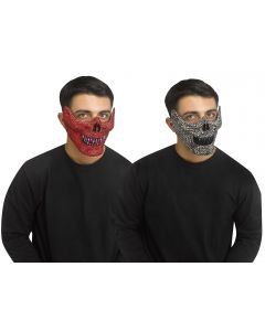 Rhinestone ½ Skull Mask