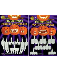 Glow-In-The-Dark Pumpkin Fangs Assortment