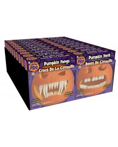 Glow-In-The-Dark Pumpkin Fangs Assortment PDQ 