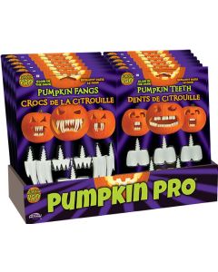 Glow-In-The-Dark Pumpkin Fangs Assortment PDQ