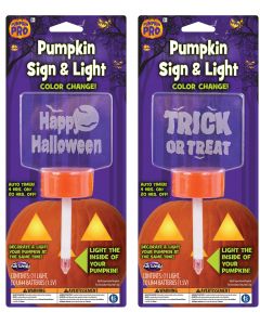 Pumpkin Light Stake with Sign