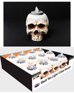 3.5" Halloween Home Skull Tea Light PDQ 