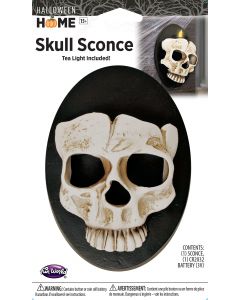 6" Halloween Home LU Skull Wall Sconce