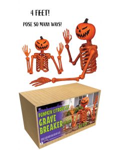 4 Ft. Pumpkin Skeleton Grave Breaker™