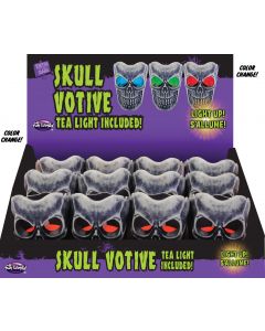 Color Change Skull Votive w/Tea Light PDQ