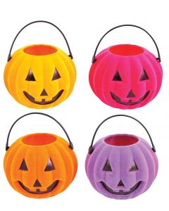 Flocked Mini Treat Pumpkin - 4 Pack