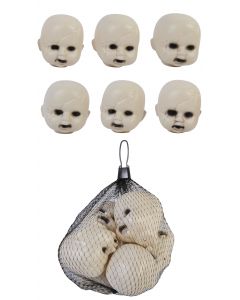 6 Doll Heads in Mesh Bag