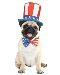 Uncle Sam Hat & Bow Tie Pet